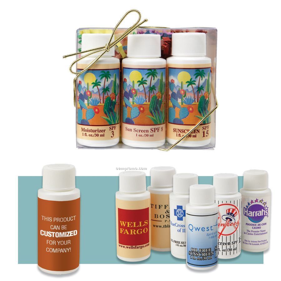 Sampler Gift Set Of Three 1 Oz. Products With Plastic Box & Bow