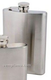 8 Oz Silver Stainless Steel Flask