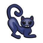 Animals Stock Temporary Tattoo - Purple Cartoon Cat (2"X2")