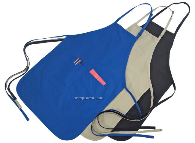 Bib Apron With Adjustable Neck And 2 Pockets