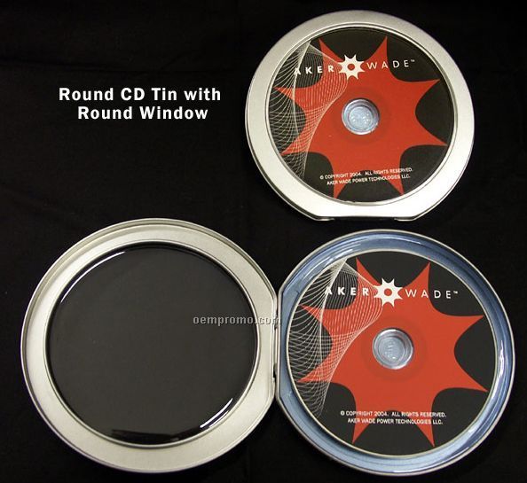 Deluxe Round CD Tin With Round Window