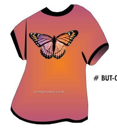 Purple & Pink Butterfly T Shirt Acrylic Coaster W/ Felt Back