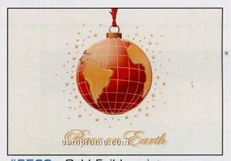 Raised Globe Ornament Holiday Greeting Card (After 10/01/11)
