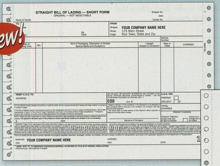 Continuous Bill Of Lading (4 Part)