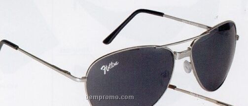 Dakota Deluxe Aviator Sunglasses W/ Silver Frame