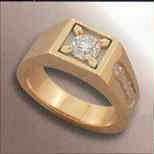 Men's 10k Gold Ring With Square Top And 1 Side Imprint