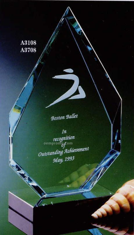 11" Angular Flame Award On Marble Base
