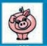 Animals Stock Temporary Tattoo - Funny Pink Pig (2"X2")