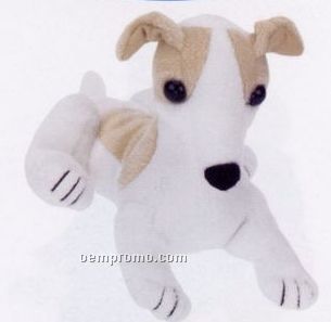 White & Beige Greyhound Stuffed Beanie