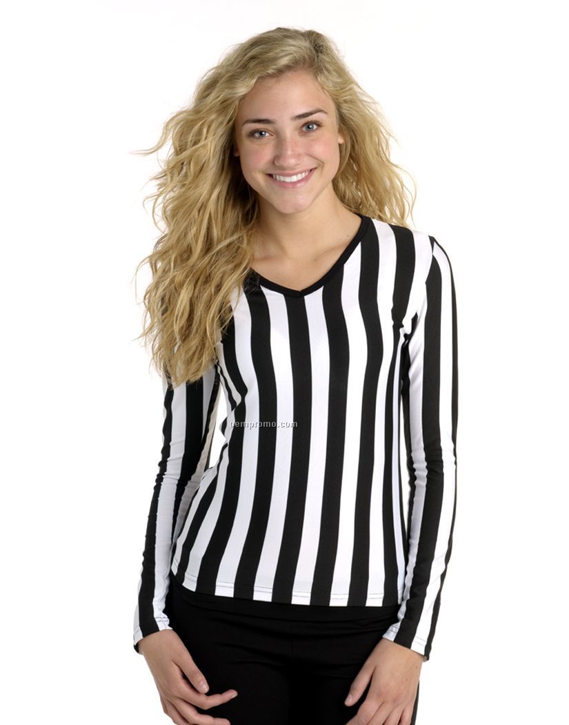 Women's Long Sleeve V Neck Referee Shirt