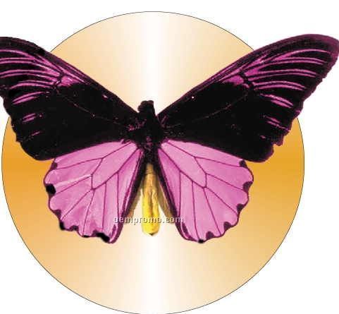 Black & Purple Butterfly Acrylic Coaster W/ Felt Back