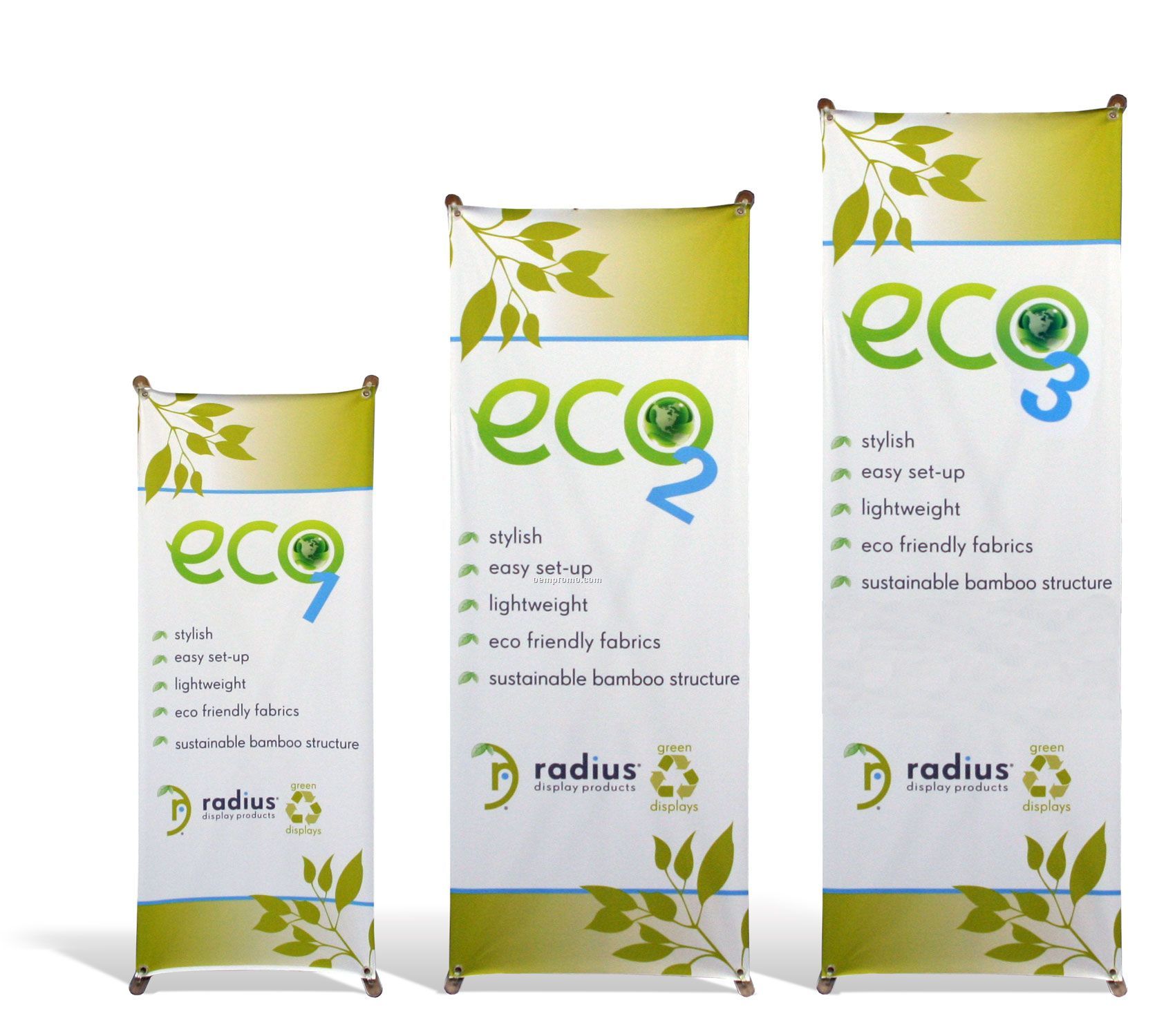 Eco 3 Banner Stand With Banner 23.3" X 69.3"H