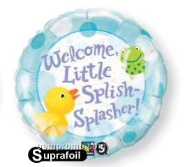 18" Welcome Little Splish Splasher Baby Balloon