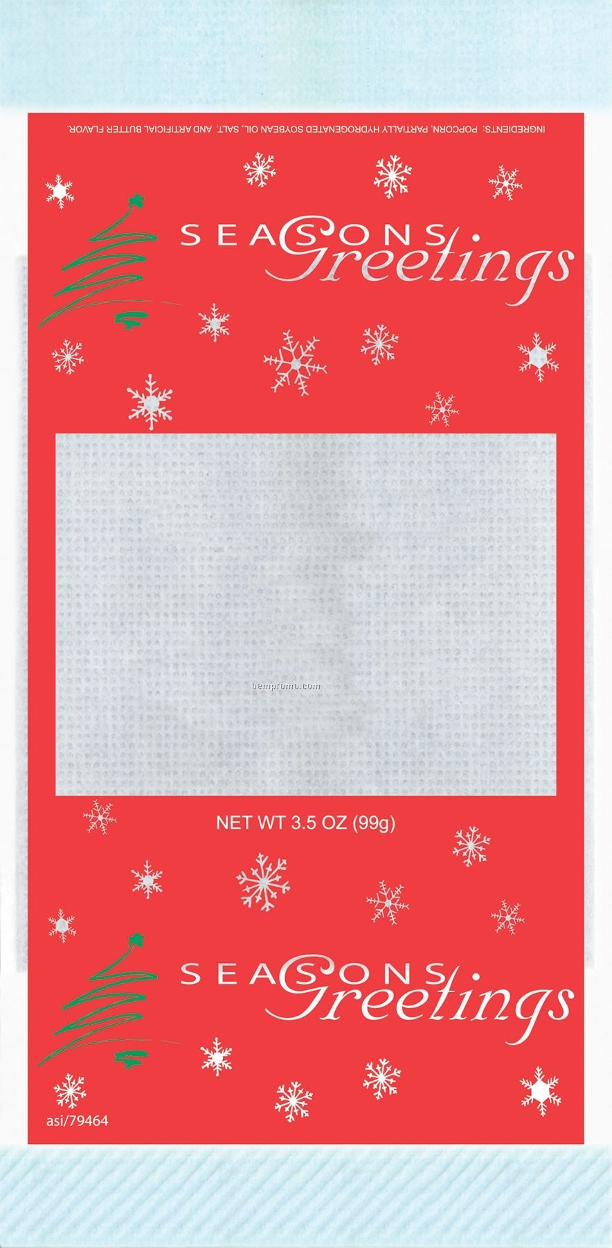 2 Color Pre-designed Microwave Popcorn Bag (Seasons Greetings)