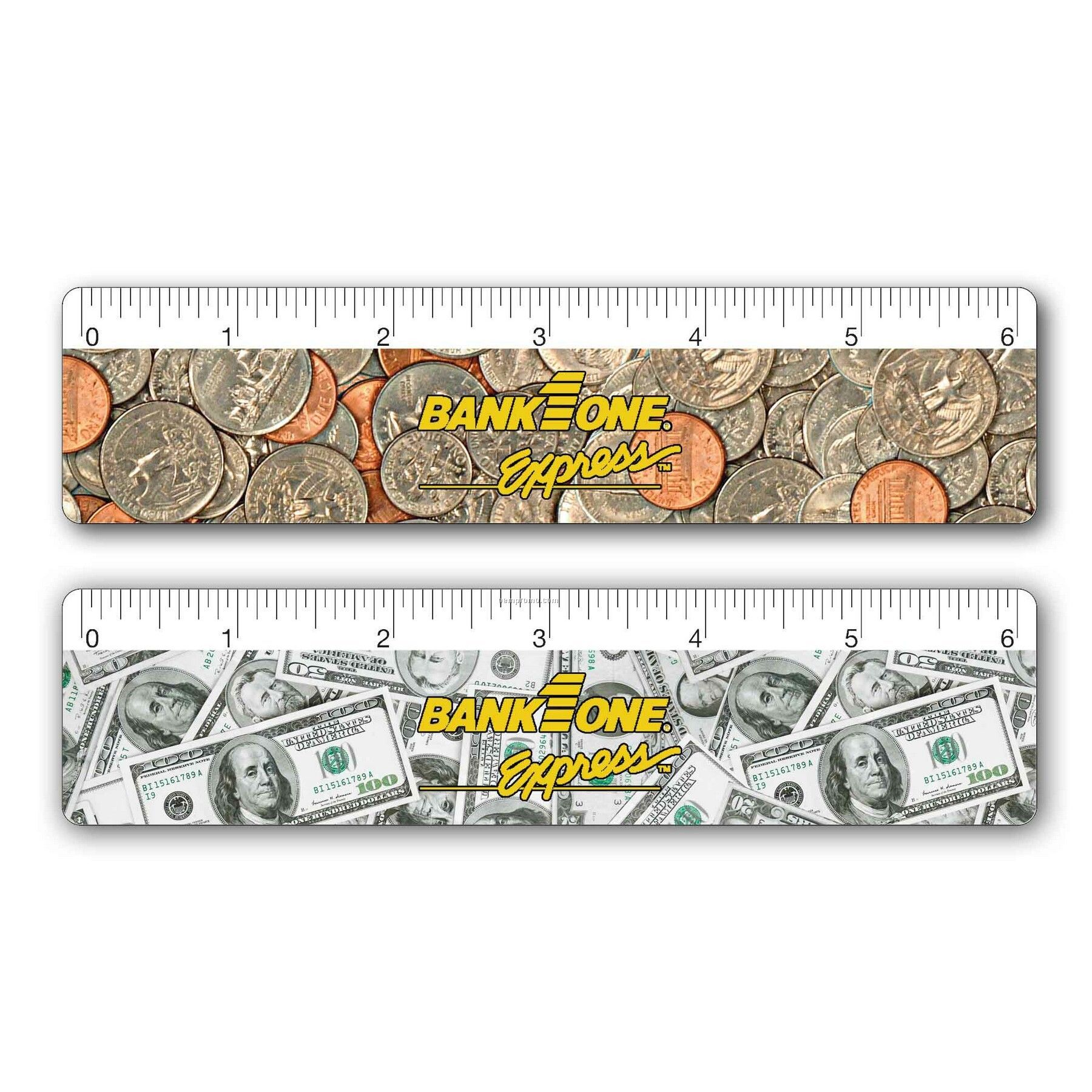 6" Ruler W/Dollars / Cents Lenticular Flip Effect (Blanks)