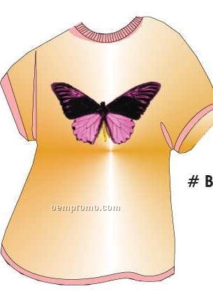 Black & Purple Butterfly T Shirt Acrylic Coaster W/ Felt Back