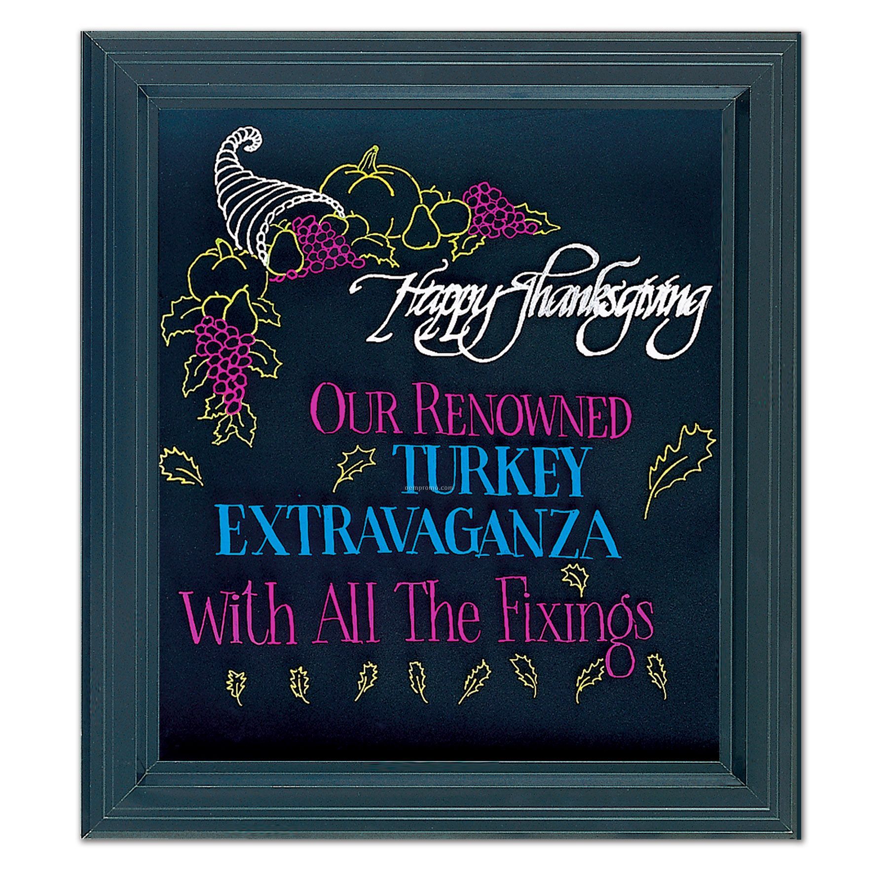 Illuminated Wet Erase Marker Board. Black Frame. 25" X 28"