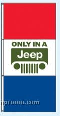 Single Face Dealer Interceptor Drape Flags - Only In A Jeep
