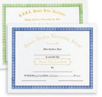 Stock Personalized Certificate W/ Foil (Promotion)