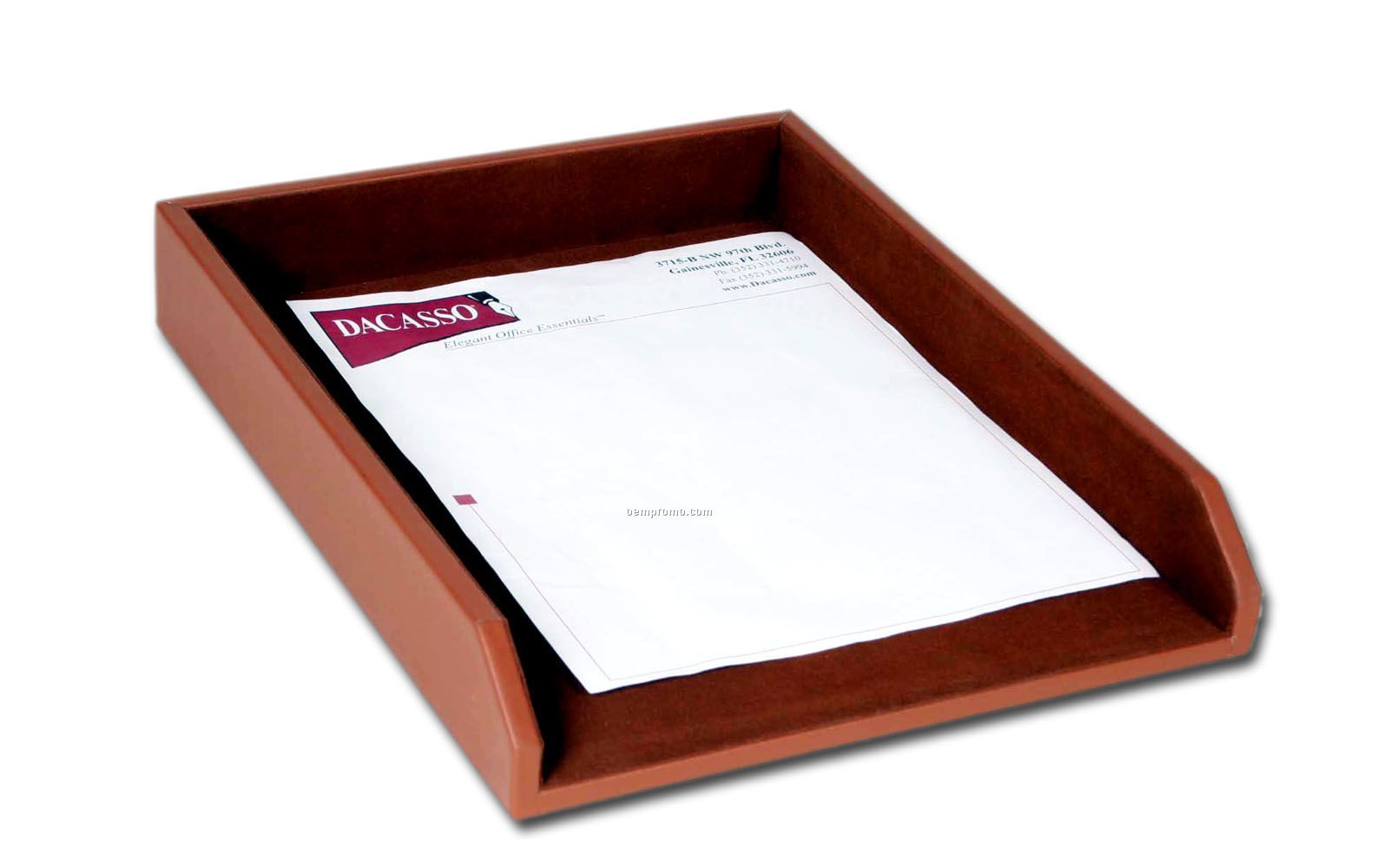 Tan Brown Classic Leather Front-load Letter Tray (Letter Size)