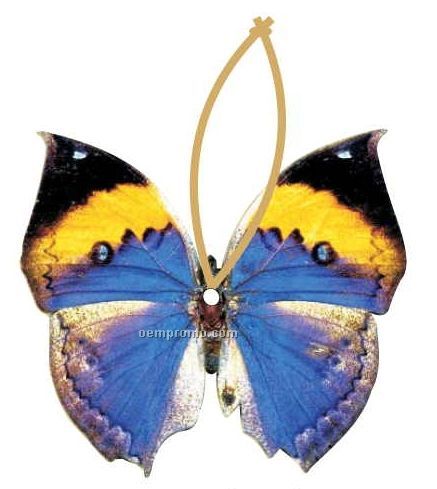 Black & Blue Butterfly Ornament W/ Mirrored Back (10 Square Inch)