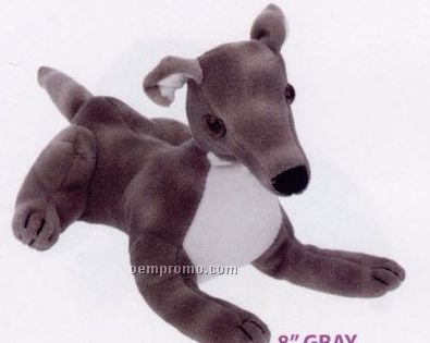 Gray & White Greyhound Stuffed Beanie