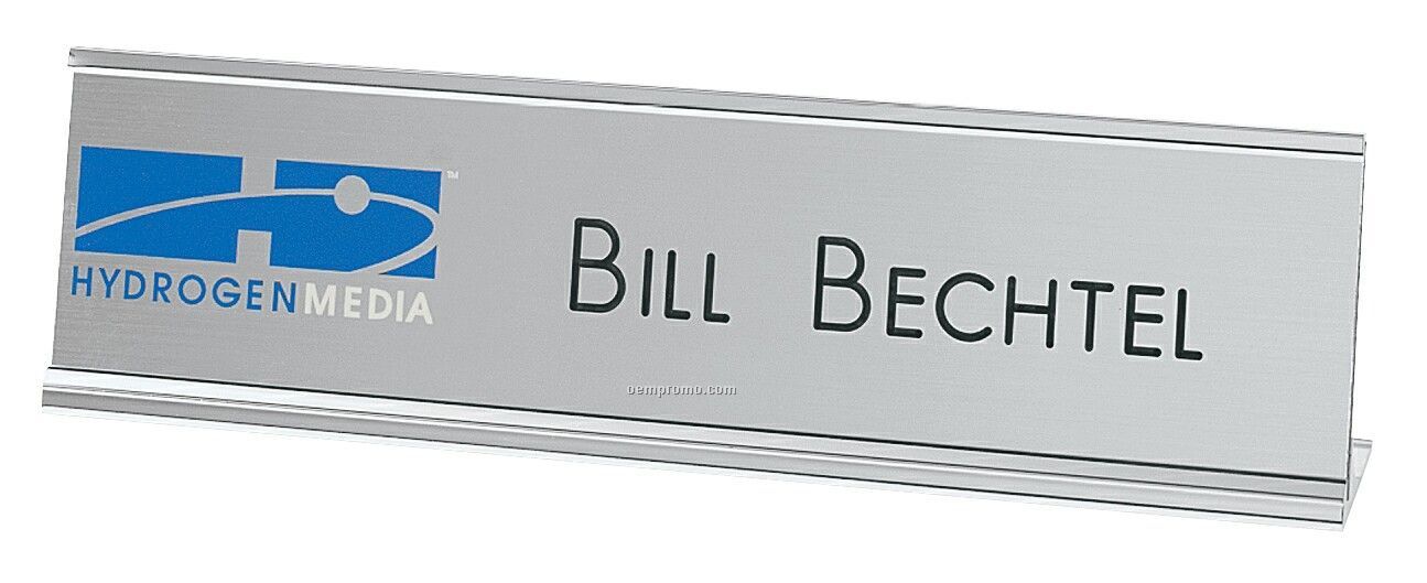 2-ply Plastic Screen Printed & Engraved Nameplates - 2 X 8