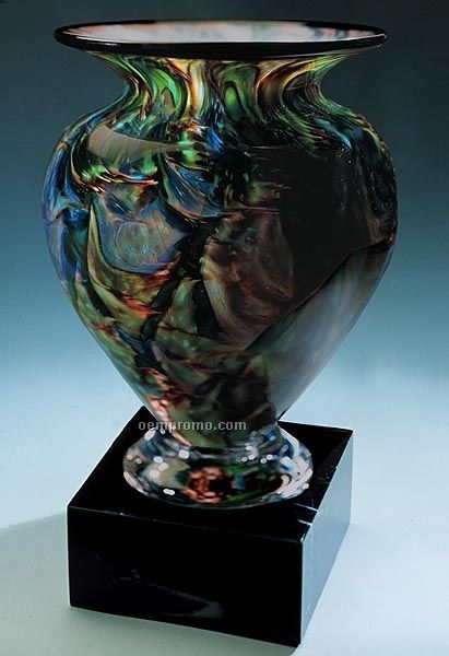 Jade Glen Cauldron Vase W/ Marble Base (4.5