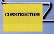 Stock 60' Printed Rectangle Warning Pennants (Construction - 18"X12")