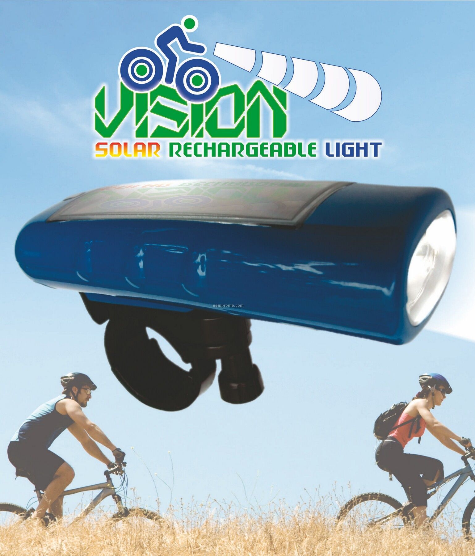 Vision Solar Rechargeable Bike Light With High Pitched Oscillating Siren