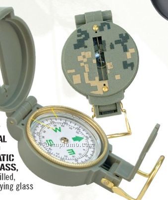 Army Digital Camouflage Military Lensatic Compass With Magnifying Glass