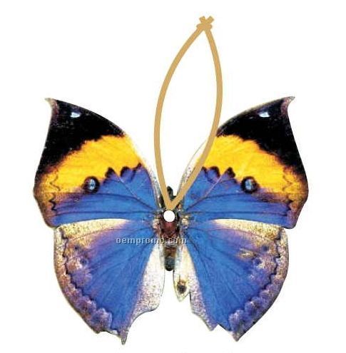 Black & Blue Butterfly Ornament W/ Mirrored Back (12 Square Inch)