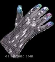 Blank Light Up Gloves W/ Silver Sequins
