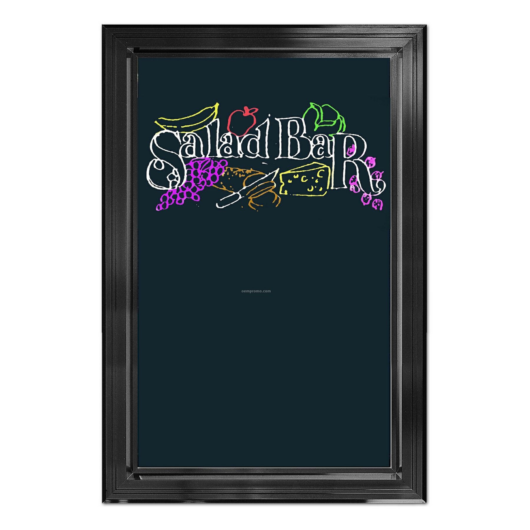 Illuminated Wet Erase Marker Board. Black Frame. 26" X 34"