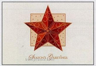 Raised Relief Ornamental Star Holiday Greeting Card (After 10/01/11)