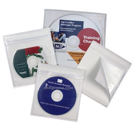 CD Adhesive Vinyl Sleeve For CD Business Card