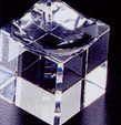 Crystal Cube Base With Concave Top For Ball (1-3/8"X1-3/8"X1-3/8")