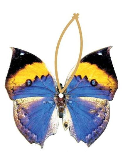 Black & Blue Butterfly Ornament W/ Mirrored Back (2 Square Inch)