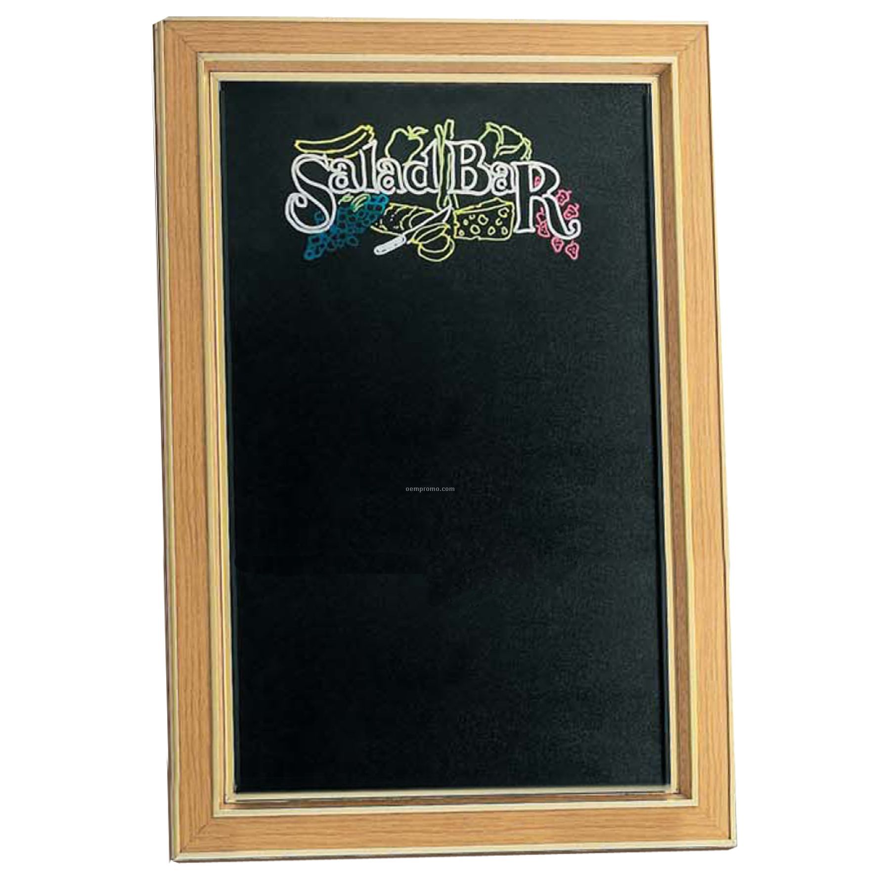 Illuminated Wet Erase Marker Board. Oak Trim On Brass Finish Frame. 26