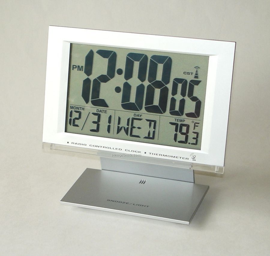 Radio Controlled Alarm Clock W/ Jumbo Lcd Display (6-3/4"X3-3/4"X6-1/2")