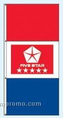 Single Face Dealer Interceptor Drape Flags - Five Star Red