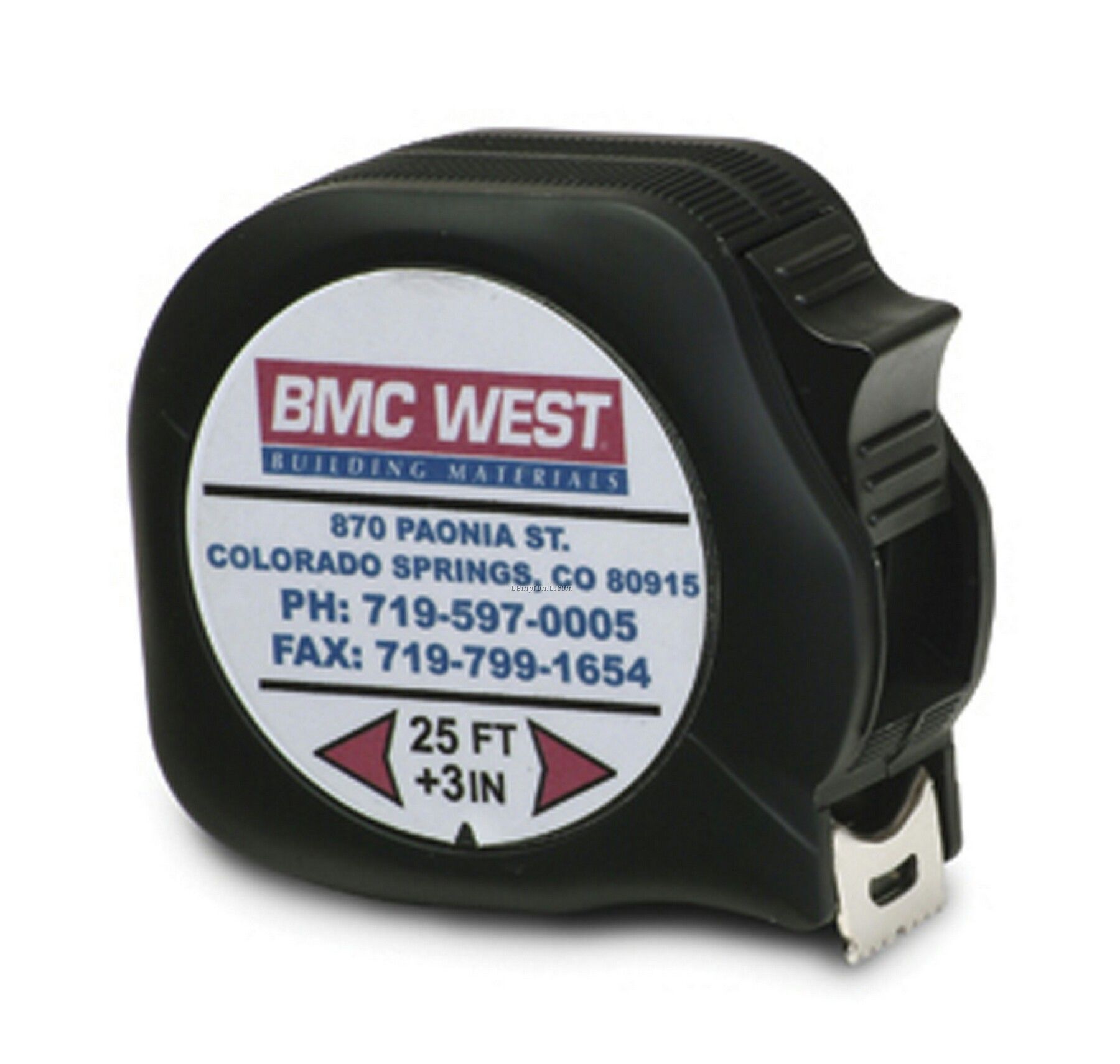 Small Body Tape Measure With Black Case, 25' X 1