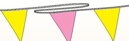 100' Rockets Plastic-cloth Pennant Strings (Solid Or Assorted Panels)