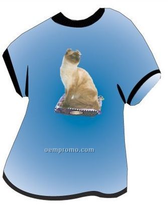 American Curl Cat T Shirt Acrylic Coaster W/ Felt Back