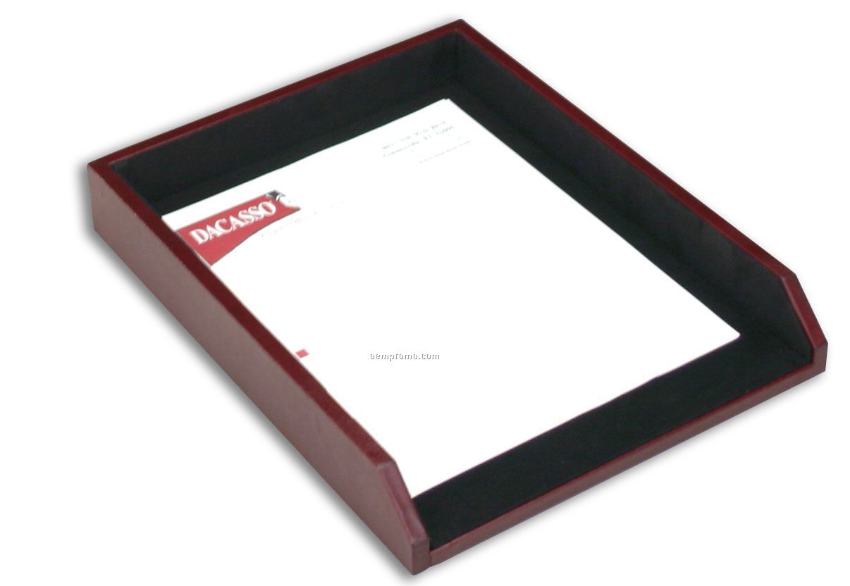 Burgundy Red Classic Leather Front-load Letter Tray (Letter Size)