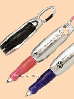 Carabiner Folding Gel Pen (Silver)