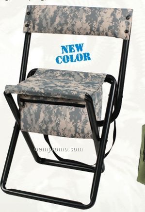 Deluxe Army Digital Camouflage Folding Chair With Pouch