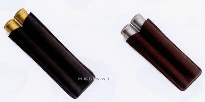 Double Tube Pocket Humidors (50 Ring) Camo Leather