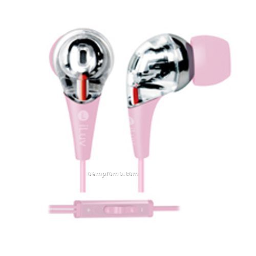 Iluv - Headphones / Earphones Premium Earphone With Volume Control - Pink