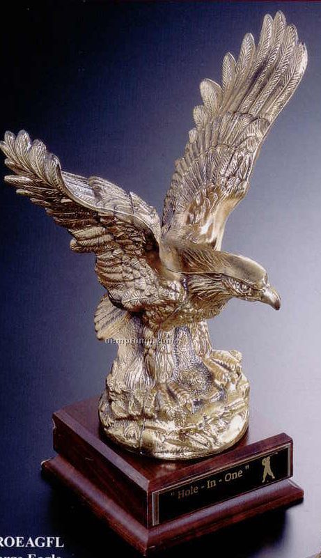 Zinc Large Eagle Sculptures On 5 1/2" Square Base